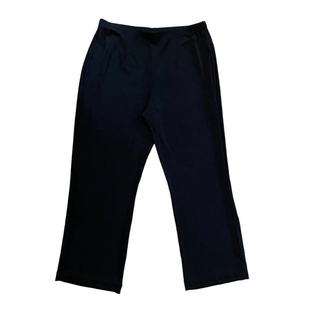 Large Chico's Travelers Women's Black Pull on Pants Elastic Waist 27" Inseam